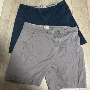 Lot of 2 Jachs NEW YORK Men's Shorts Black Size 38 Waist Navy Blue/Gray Chino